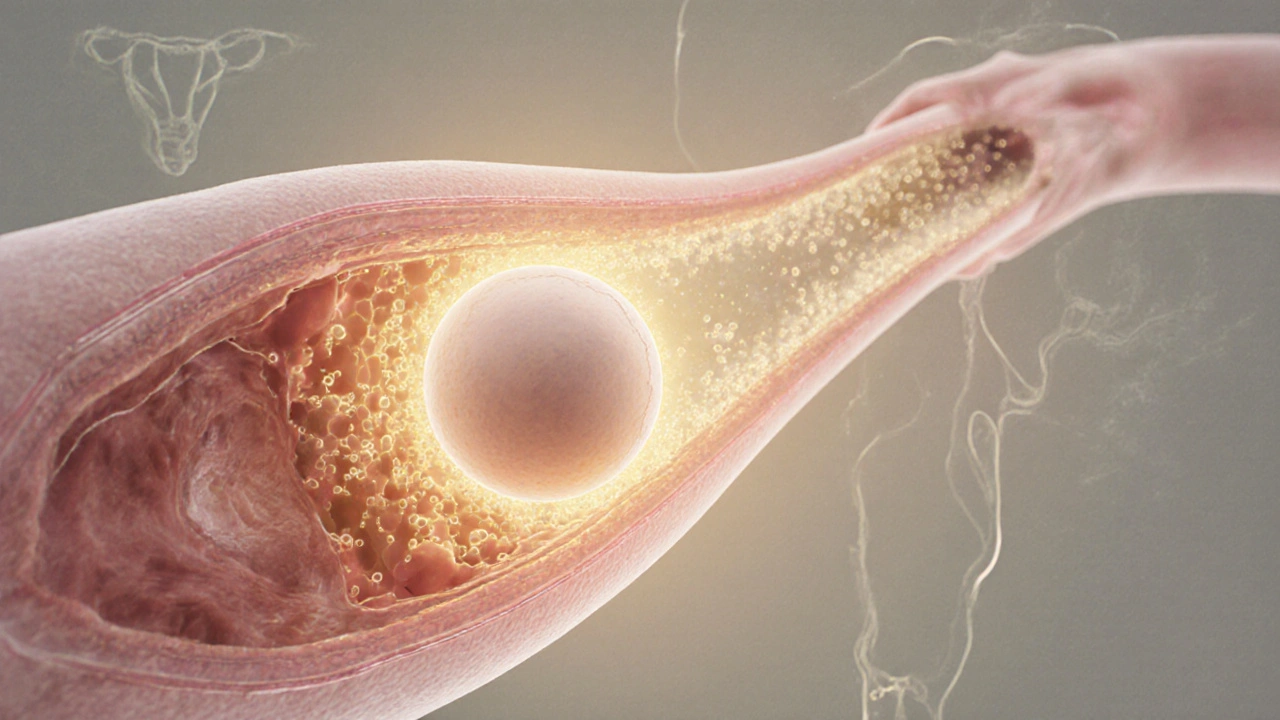 Raný vývoj oplodněného vajíčka cestujícího k děloze.