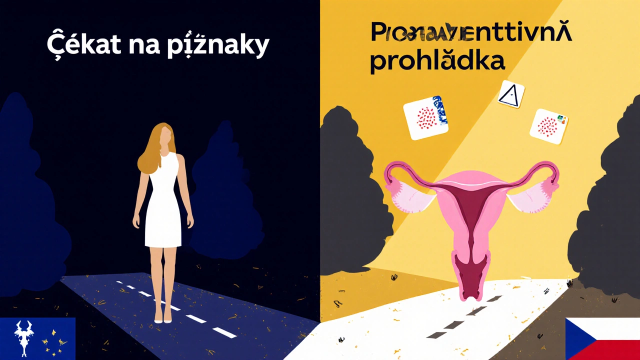 Žena volí mezi pasivním čekáním a aktivní prevencí zdraví.