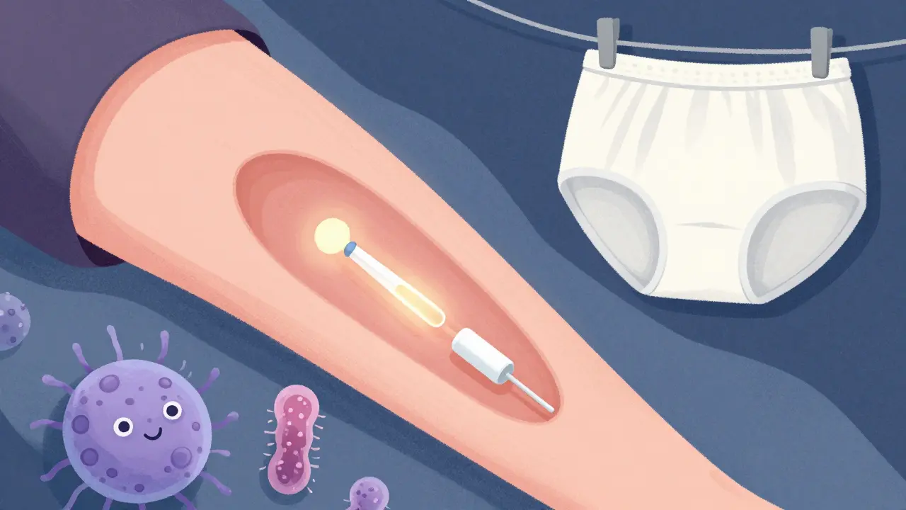 Vložka proti mykóze působí v pochvě, zatímco dobré bakterie bojují proti hoube.