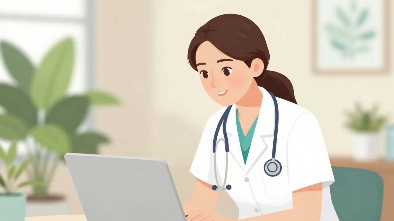 Milosrdná lékařka vysvětluje diagnózu pacientce.