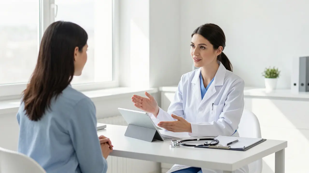 Konzultace ženy s gynekologem